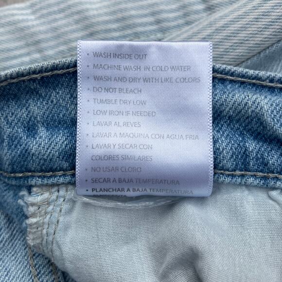 Kancan Jeans Light Wash Distressed Jeans Sz 5/26 Raw Hem High Rise Denim Boho - Picture 12 of 12